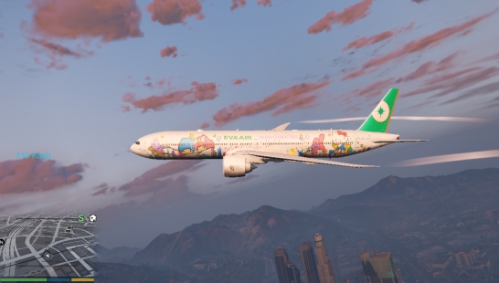 波音777-300ER长荣航空Hello Kitty Sanrio人物制服，
