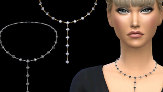 NataliS_Crystals long drop necklace 项链
