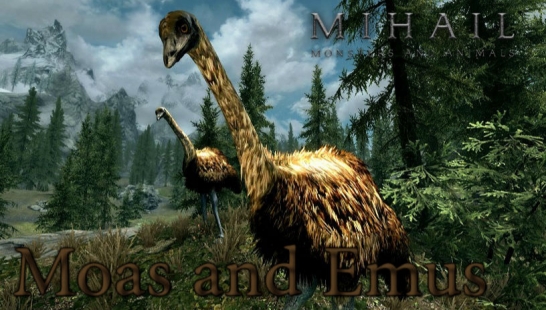Moas和Emus-Mihail怪物和动物（mihail沉浸式附加物 - 鸟类 - 巨型动物）