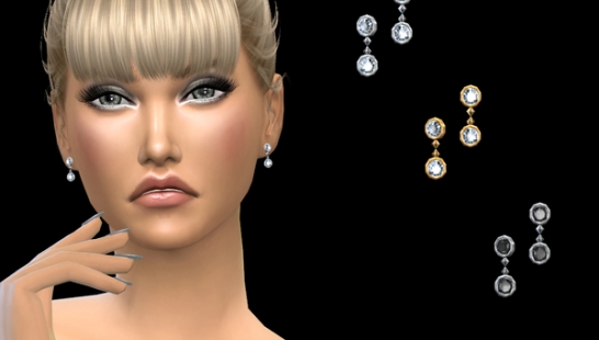 模拟人生4 NataliS_Double round crystals earrings 圆形水晶耳环 Mod V1.0 下载- 3DM Mod站