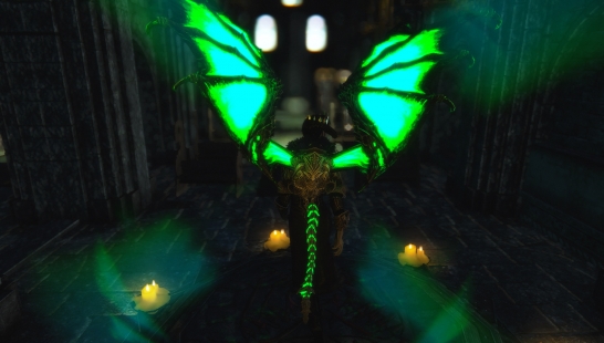 动画龙翼和HDT尾巴的绿色Glowy纹理包