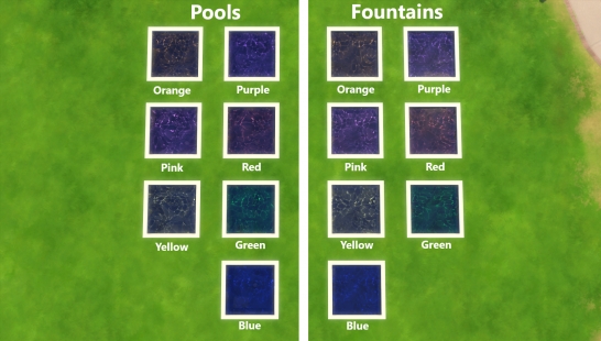 深色自定义泳池和喷泉颜色