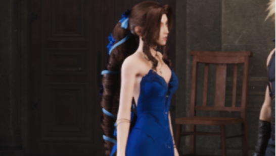 《最终幻想7：重制版》爱丽丝清纯蓝色公主长裙MOD