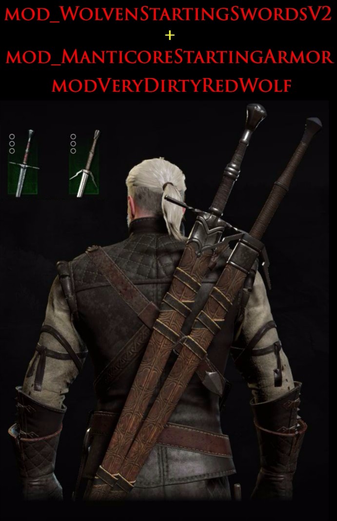 巫师3:狂猎 武器装备 游戏开始时佩戴狼剑 截图