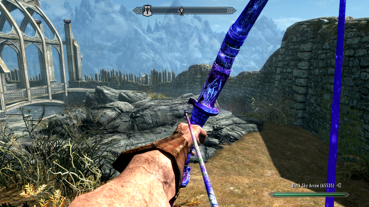 2k高清黑色天空弓和爆炸元素的箭头