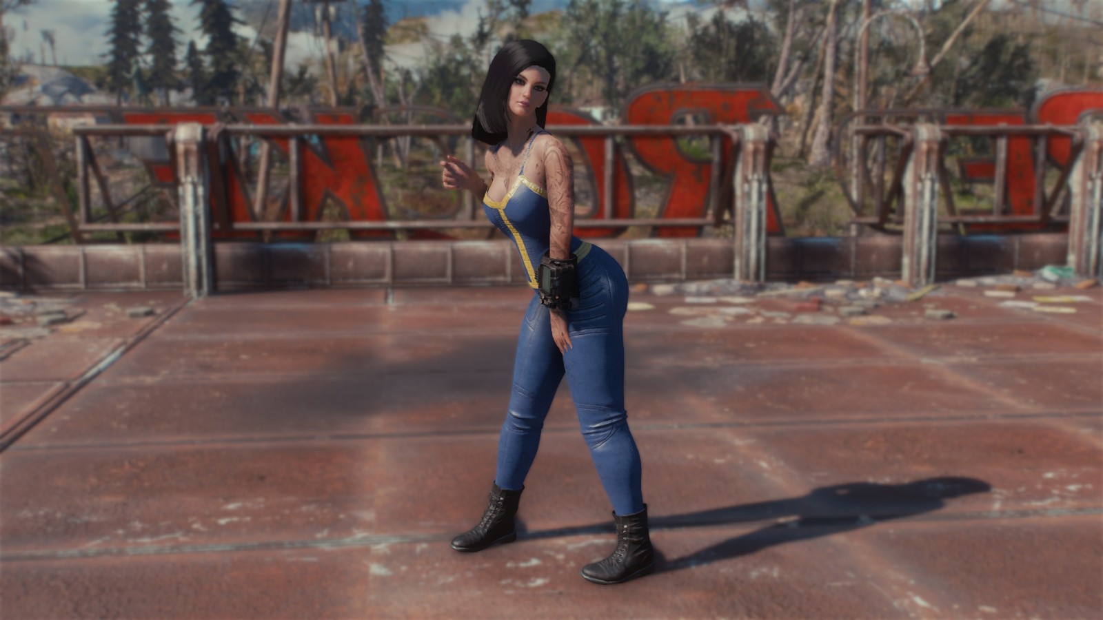 辐射4 人物美化 vtaw连身裤 - fusion girl bodyslide转换 截图