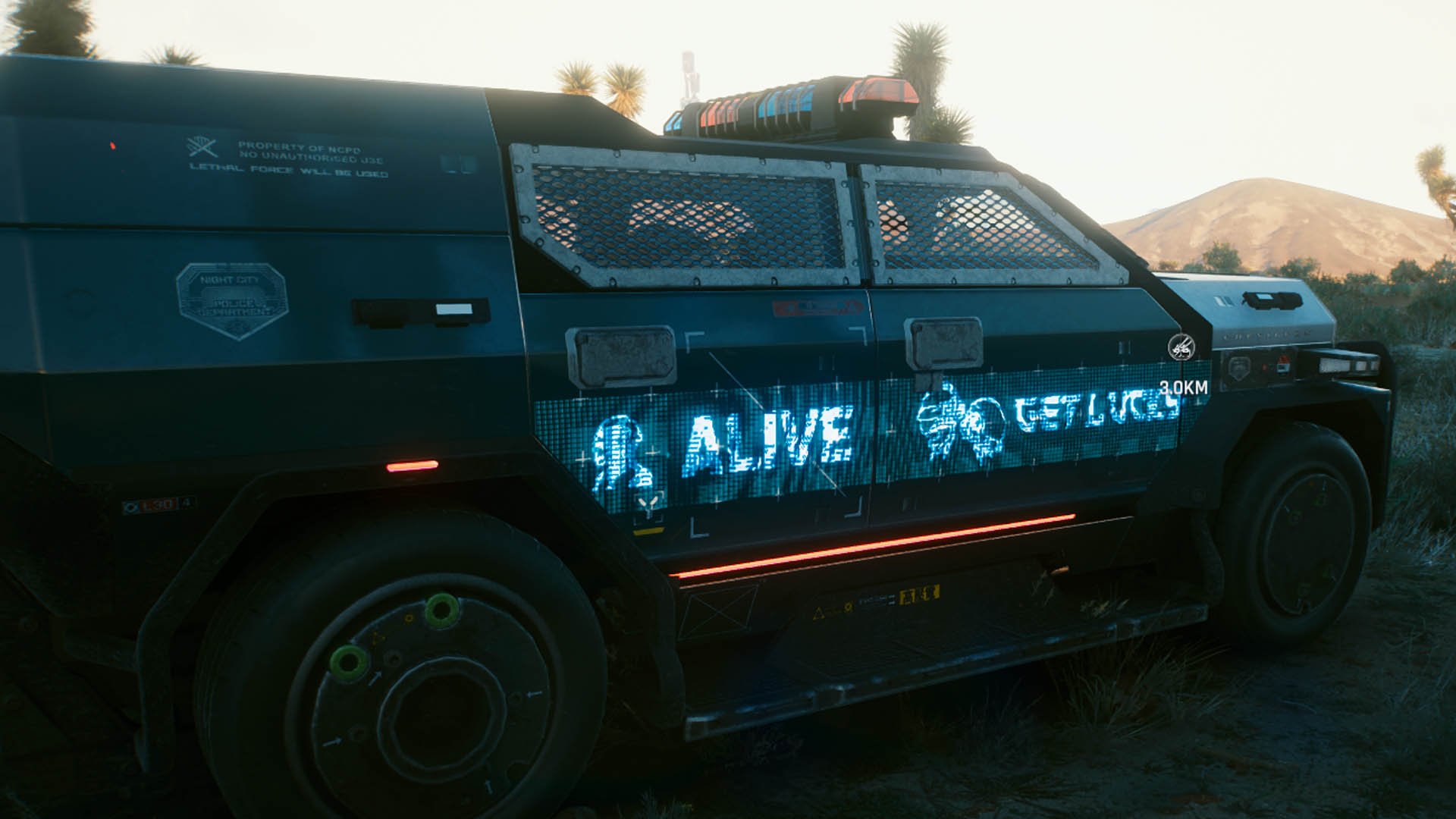 赛博朋克2077 车辆载具 daft punk警车和牌照 截图