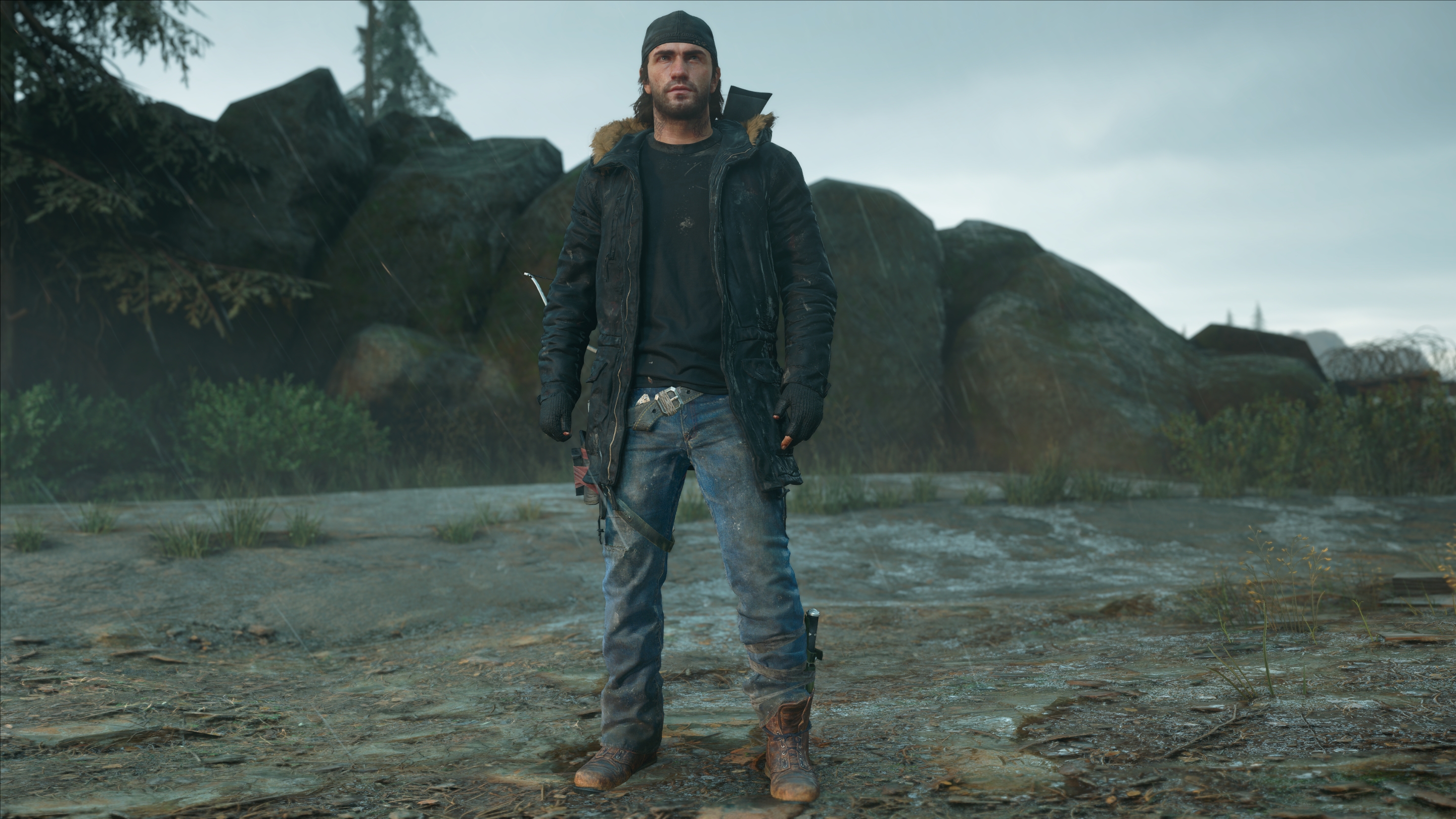 往日不再 人物角色 deacon黑色夹克和针织手套 截图