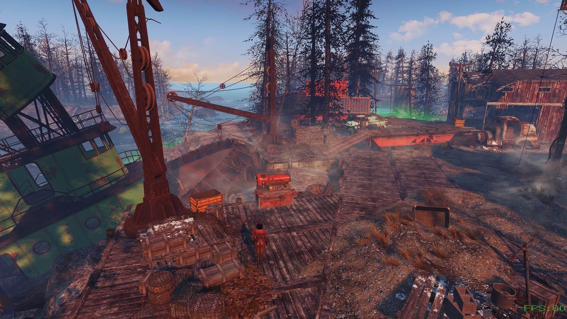 辐射4 据点建造 远港 - 蔓越莓岛码头定居点 截图