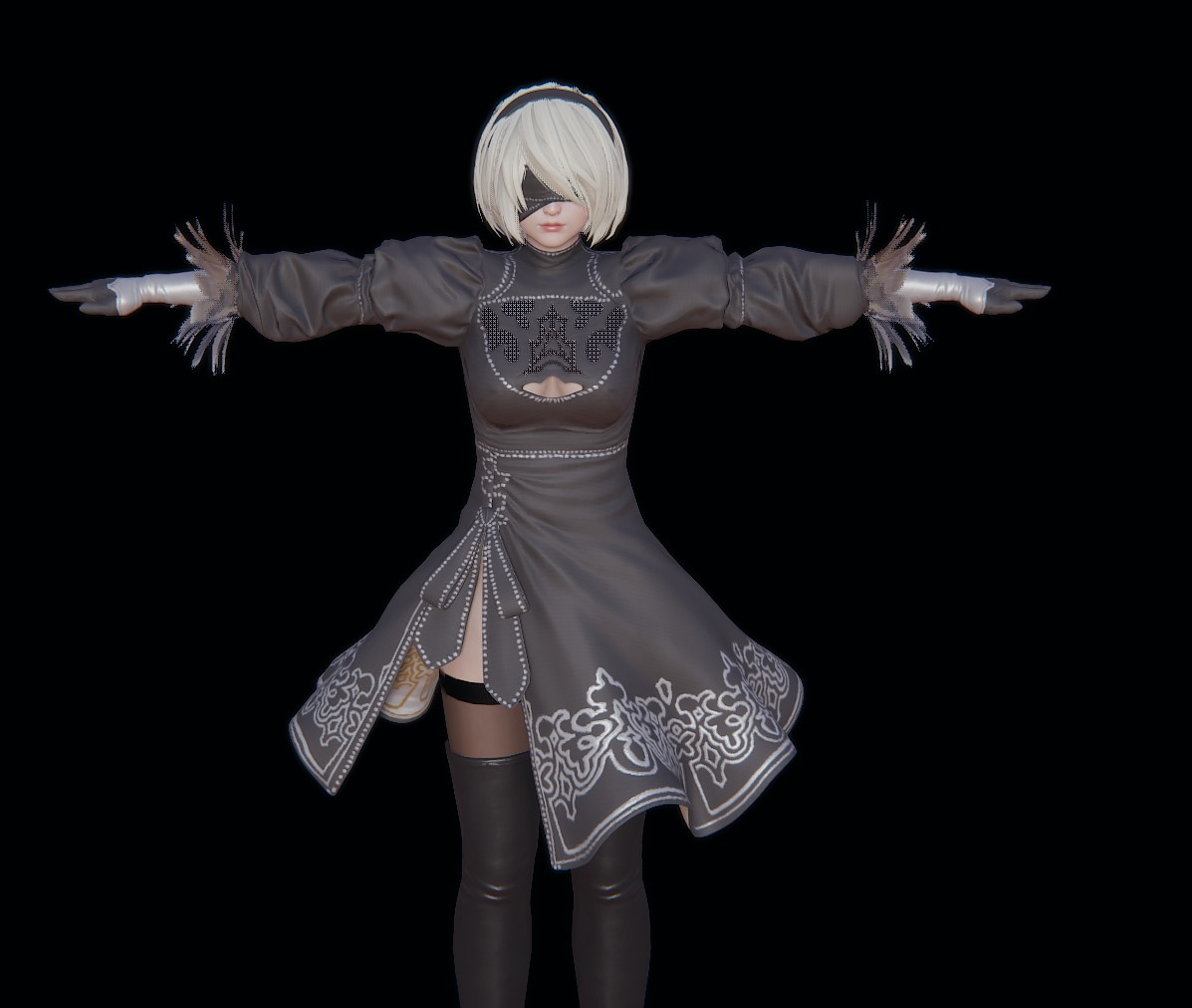 尼尔机械纪元2b小姐姐捏脸!