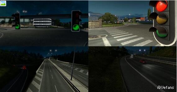 欧洲卡车模拟2 v1.28AI现实灯光MODv1.5