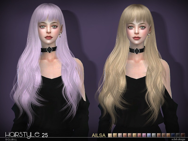 模拟人生4 v1.31Ailsa n25女式带刘海波浪长发MOD