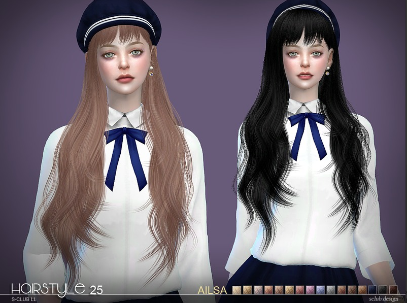 模拟人生4 v1.31Ailsa n25女式带刘海波浪长发MOD