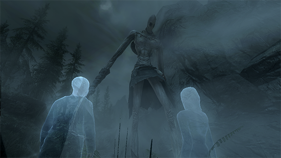 上古卷轴5 万圣节妖瘦男slender man瘦长鬼影生物mod