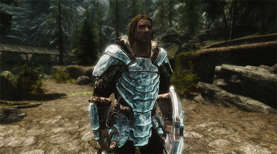 上古卷轴5stalhrim魔冰盔甲高清材质替换mod