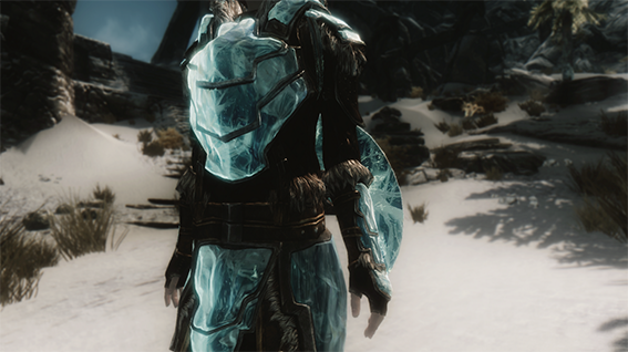 上古卷轴5stalhrim魔冰盔甲高清材质替换mod