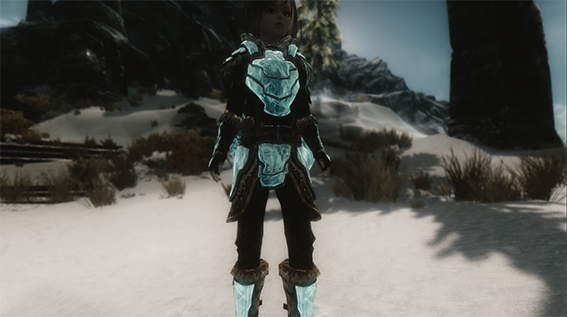 上古卷轴5stalhrim魔冰盔甲高清材质替换mod